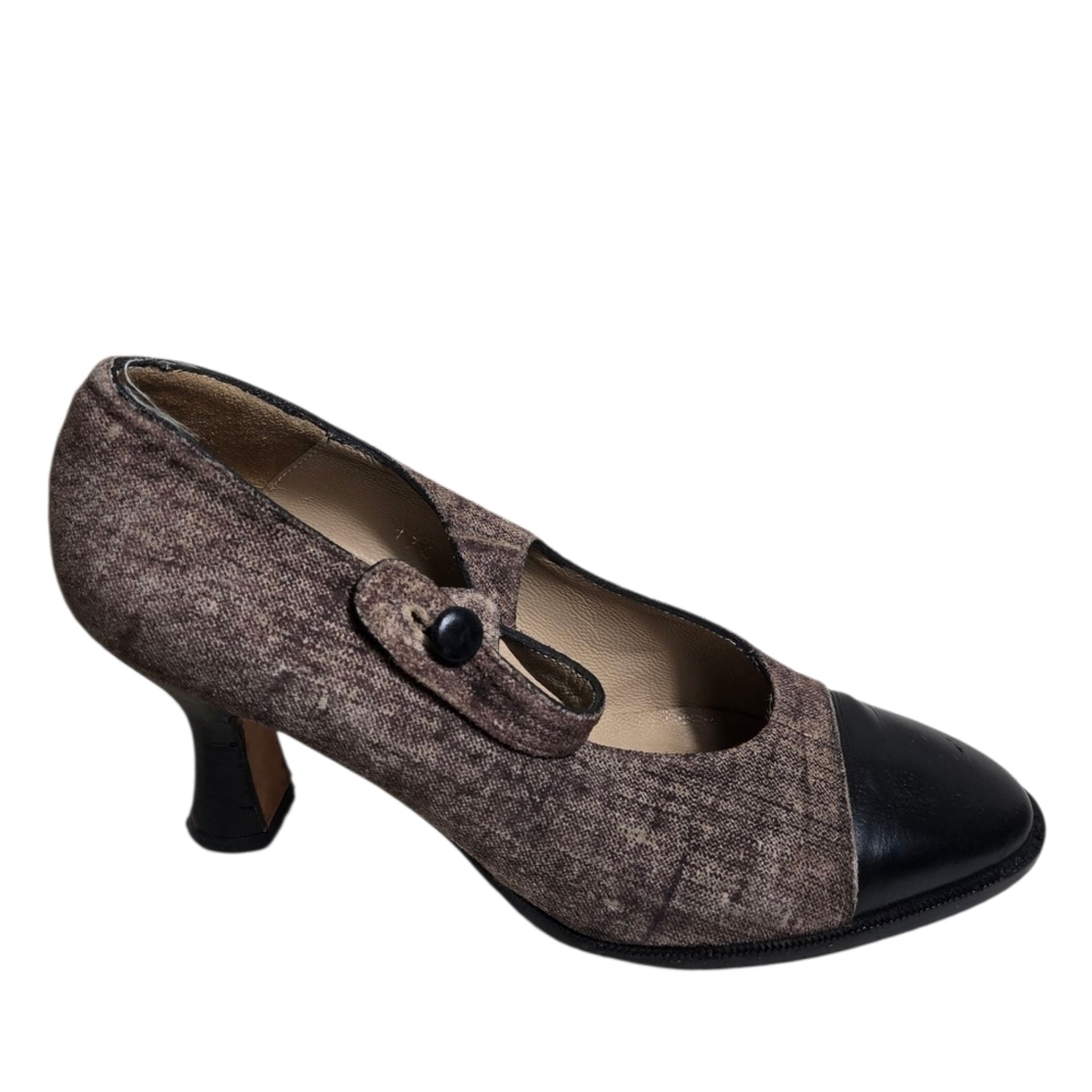 Pedro Garcia Brown Tweed Maryjane Heels